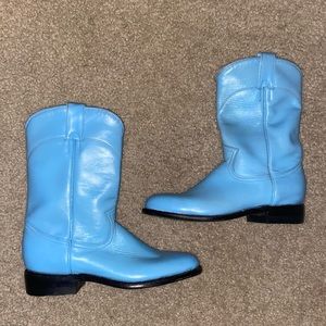 Vintage Blue Cowboy Boots Larry Mahan